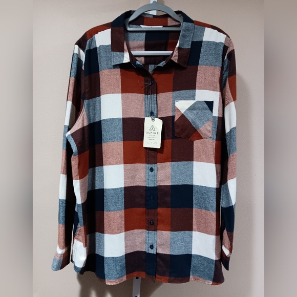 Alpine Design Tops - Alpine Design Women's (Size XXXL) Brown Multicolor Brushed Flannel Shirt (NWT)
